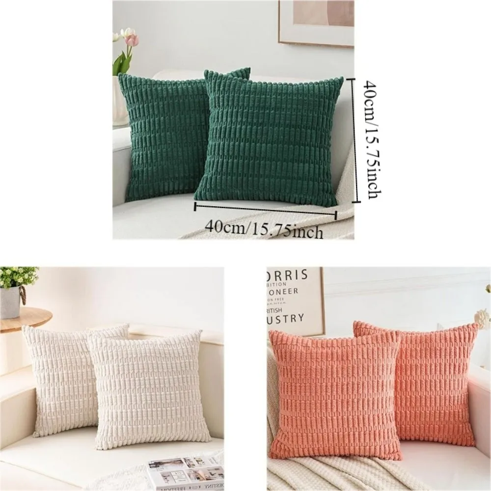 2 pieces/set Soft Corduroy Pillowcase Striped Design Velvet Texture Throw Pillow Reversible Sided Pillow Covers Living Room
