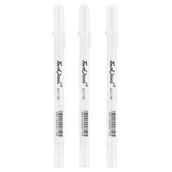 Set of White Ink Gel Pens for Drawing and Sketching - Fine 0.8mm Highlight Marker Pens (3/5/10pcs) (3pcs)