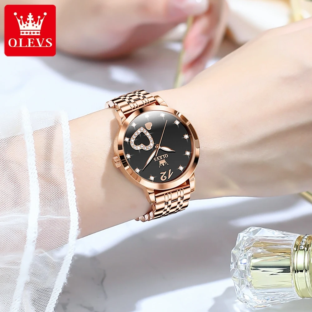 ساعة ماركة OLEVS مقاومة للماء للنساء ساعة كوارتز ل...