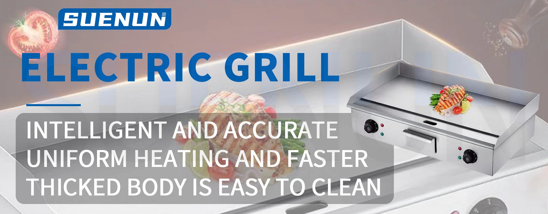 Description Picture 3 of itemCommercial electric grill iron plate fried rice  fried steak  iron plate barbecue equipment  electric oven adjustable temperatur