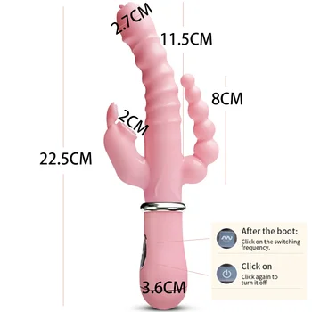 3 In 1 Double Penetration G Spot Vibrator Clitoris Stimulator Anal Vagina Dildo Masturbators Sex Toys for Women Adult Couple 18 6