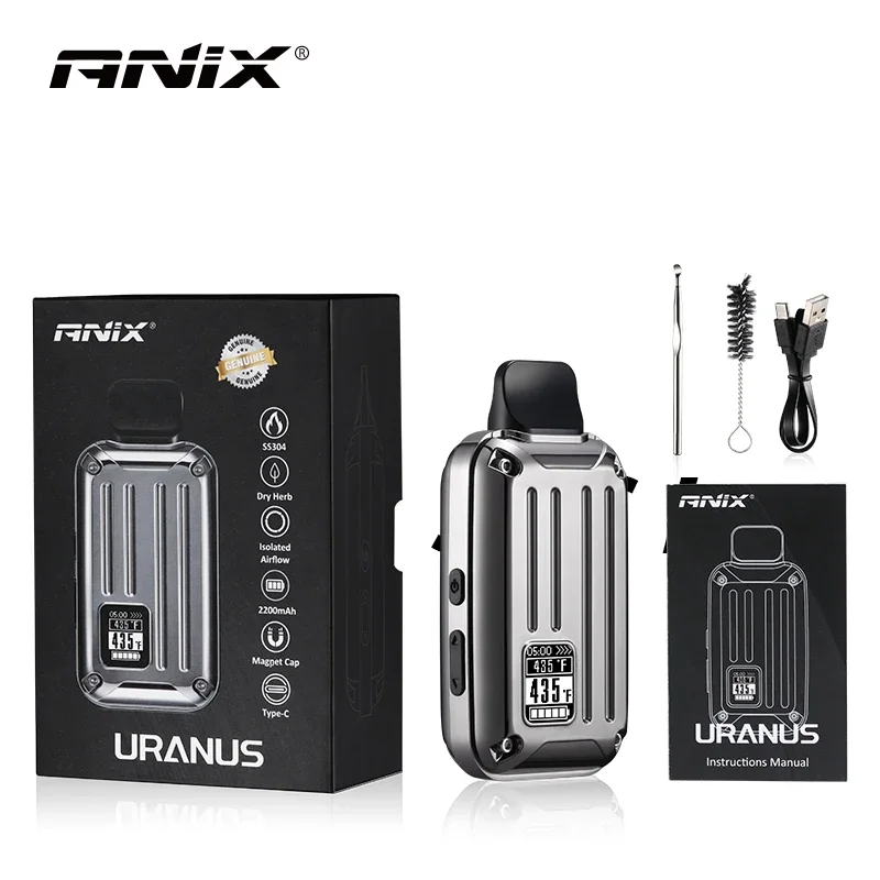 

Новый портативный испаритель для сухих трав Anix Uranus Box Mod Kit со встроенным аккумулятором 2200 мАч и магнитной крышкой SS304