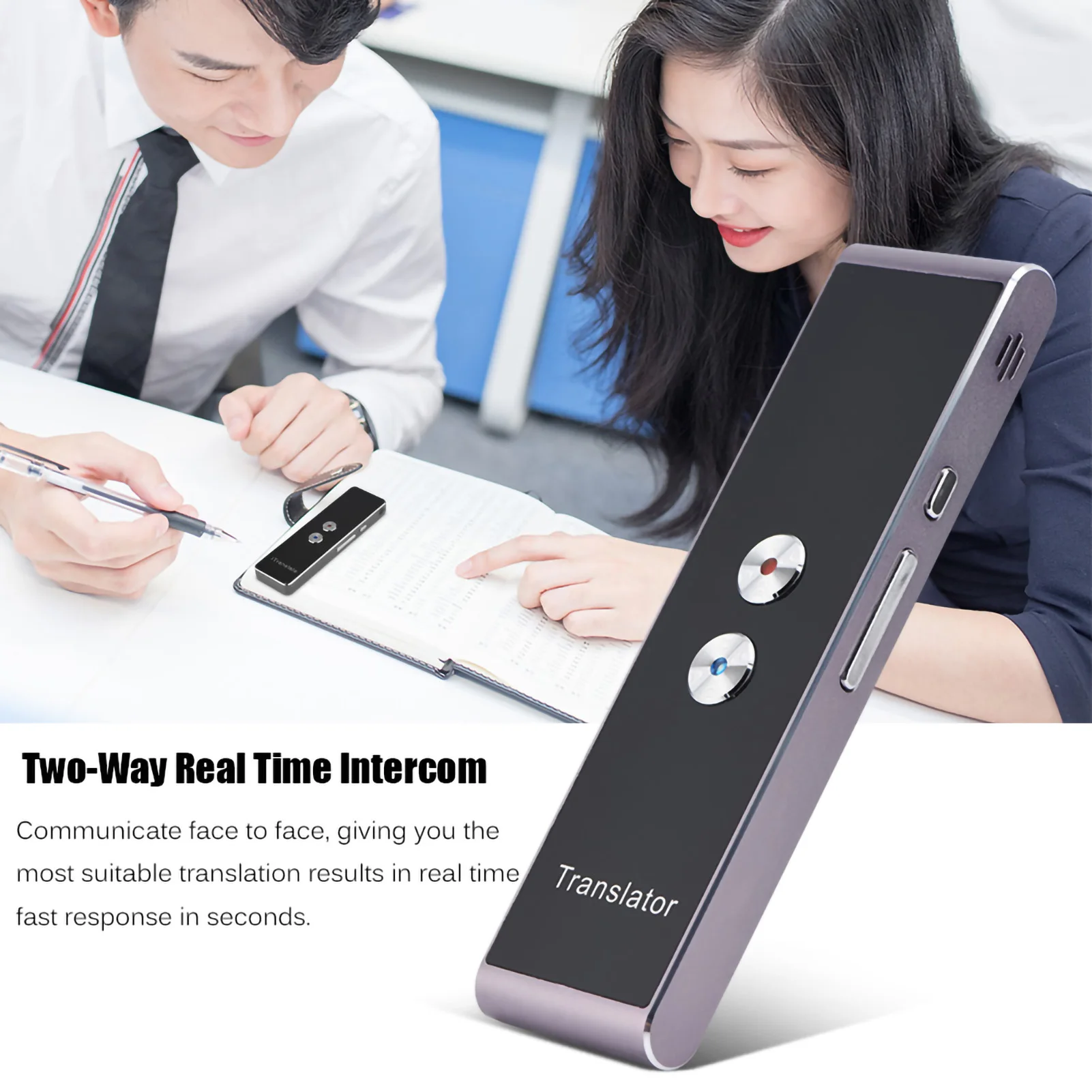 Two Step Communicator Device Language Translator Portable Smart Two‑ Way Real Time Multi‑ Language ...
