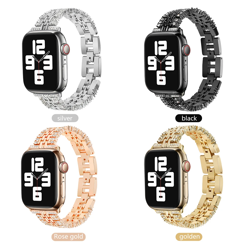 Elegant Bling Metal Wristband Strap