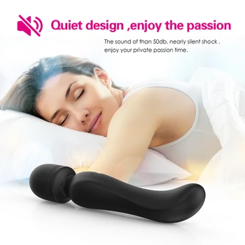 Powerful USB Charge Magic Wand AV Vibrator Massager Sex Toy for Women Clitoris Stimulator Tongue Licking Clit Nipple Vibrator 5