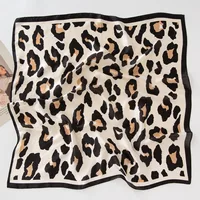 Fashionable Leopard Print Imitation Silk Silk Scarf Women's Small Square Scarf Decorative Scarf 2
