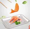 Stainless steel Storage Trays square plate thickening pans Rectangular tray Barbecue Deep rice dishes bbq kitchen accessories 3