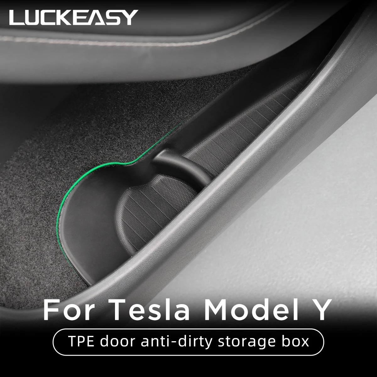 

For Tesla Model Y Car TPE Door Storage Slot High Side Mat Gate Slot Storage Box Door Side Waterproof Refit Organizer Accessories