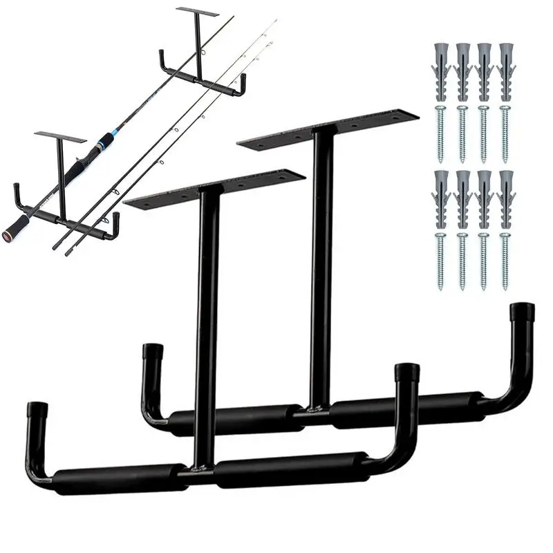 Overhead Garage Storage Rack Heavy Duty T-Shaped Overhead Garage Storage Rack 2PCS Strong Steel Ceiling Bike Bicycle