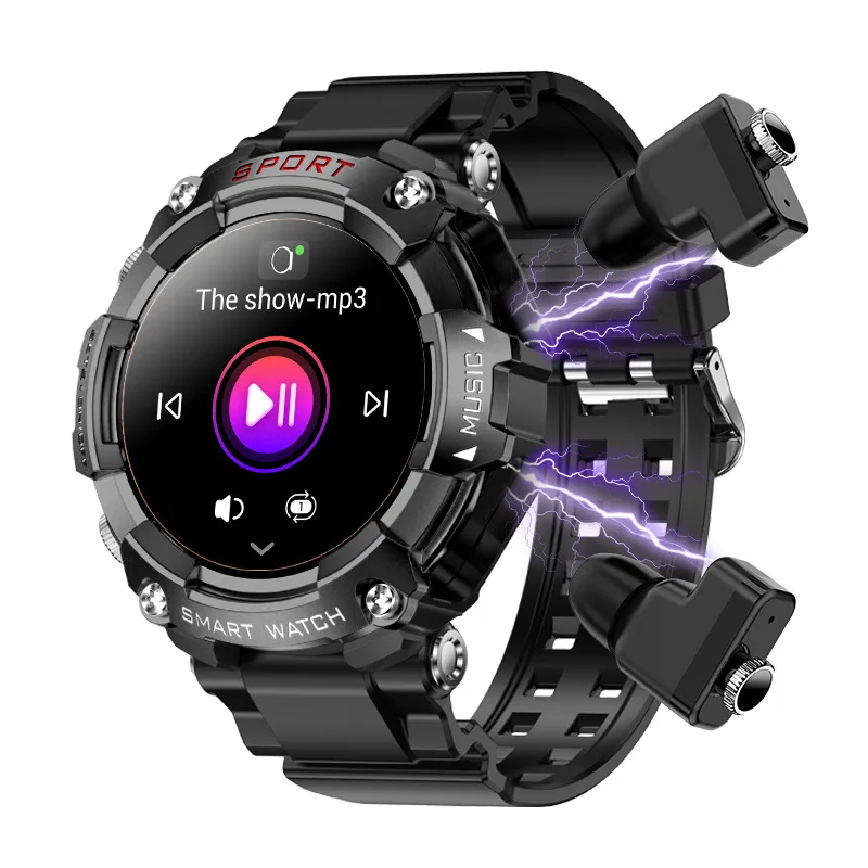New T96 smartwatch TWS earphone three in one local music MP3 outdoor sports men's watch