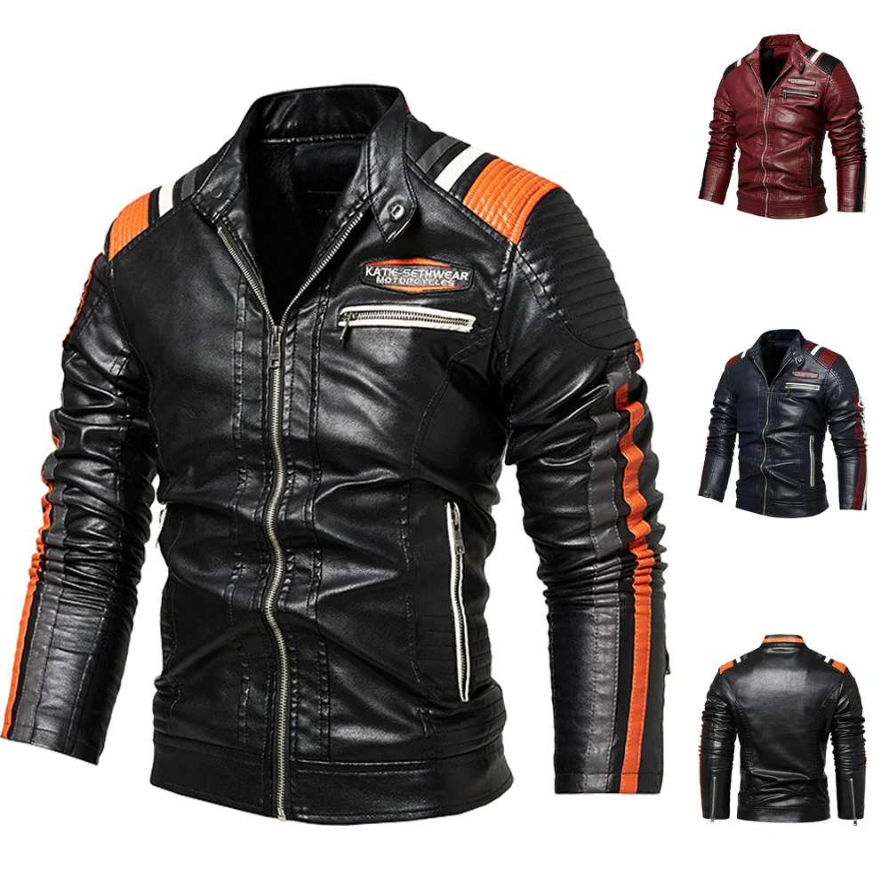 blouson aviateur de moto en cuir pu pour patch de vêtements de mode port de sourire