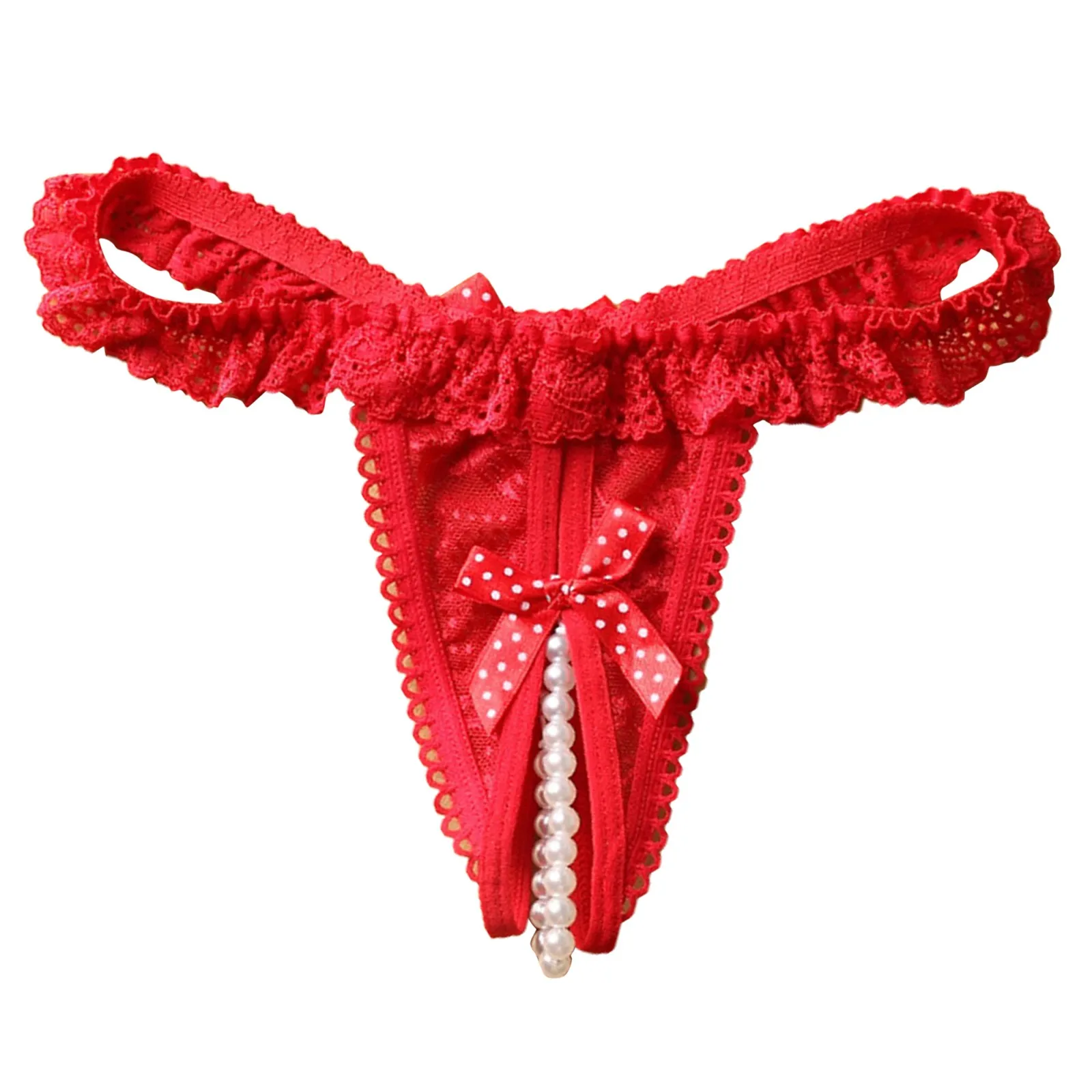 Plus Size Sexy Lingerie Female Panties Pearl Ball Lace Thongs Underwear Women Underpants women panties female underwear lace panties womens underwear