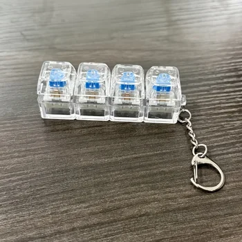 Portachiavi con Tastiera Meccanica a Quattro Tasti per Uso Quotidiano, Antistress Portatile e Carino