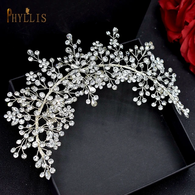 A425 Vintage Wedding Tiaras and Crown Boho Wedding Headband Handmade Bridal Headwear Head Jewelry Rhinestone Women Headpieces A328-S