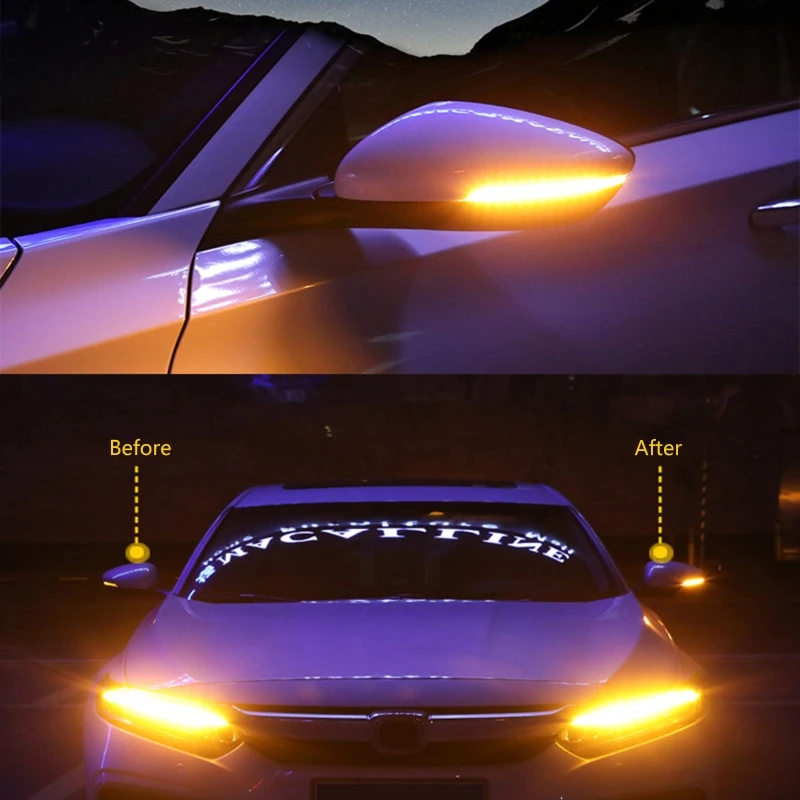 

Светодиодный стример DRL, текущая полоса, мотоцикл, автомобиль, задний указатель поворота, стоп-сигнал, зеркало заднего вида,