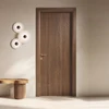 Factory Custom Walnut Interior Doors Prefinished Walnut Veneer Wood Doors With Frames Modern Interior Prehung Door 4
