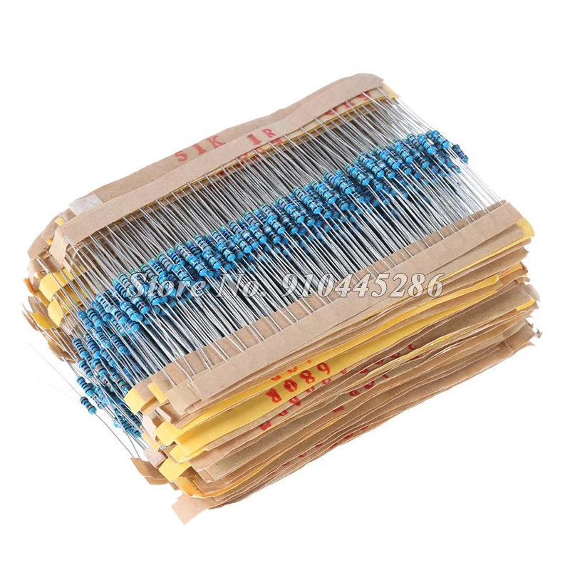 Metal Film Resistor 100PCS 1/4W 1% 100R 220R 1K 1.5K 2.2K 4.7K 10K 22K 47K 100K 100 220 1K5 2K2 4K7 Ohm Resistance Ibuw 1R~22M