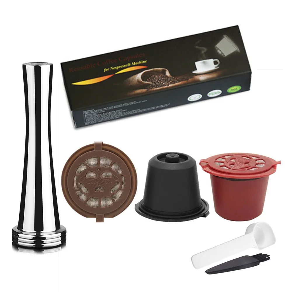 Eco-Friendly Reusable Coffee Capsule with Stainless Steel Filter and Tamper Accessories