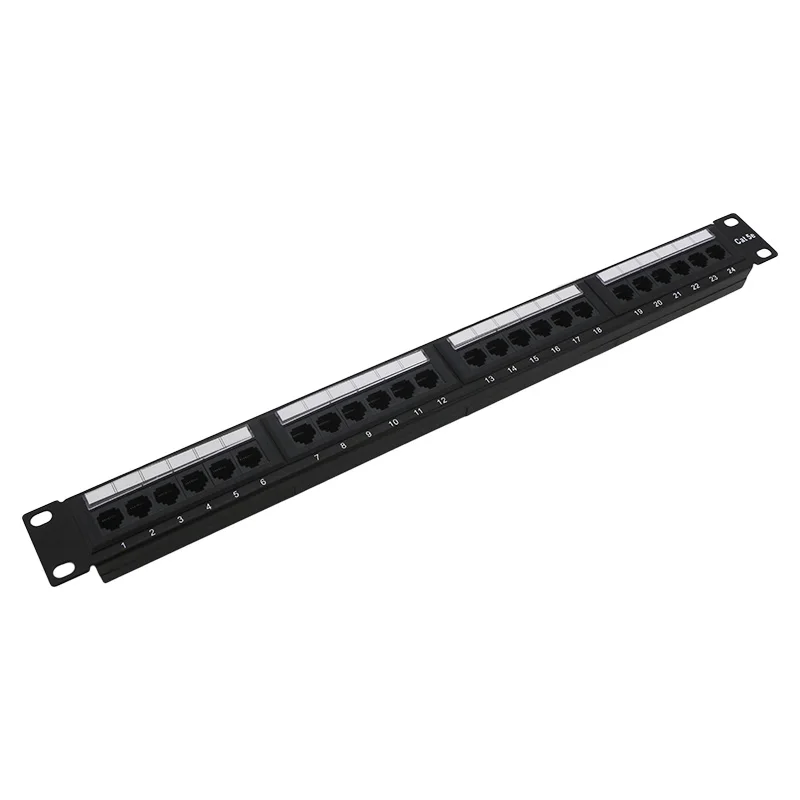 24 Ports UTP Cat 5e/6 Patch Panel Networking RJ45 Ports Fluke Passed 19 inch Rack Mounted without Rear Management Arm