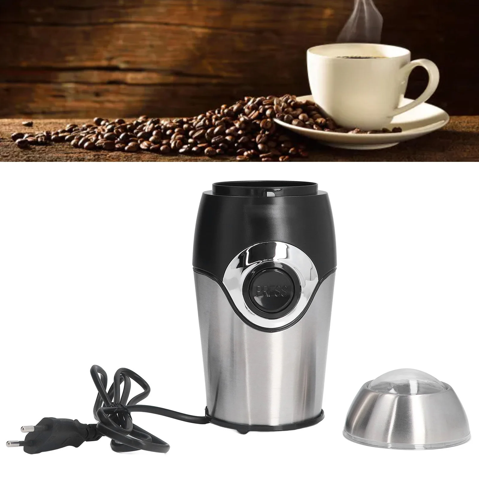 200W Home Electric Coffee Grinder, EU 220V Coffee Beans Grinder - Stainless Steel Blade, Easy to Clean, for Herbs and Spices 6