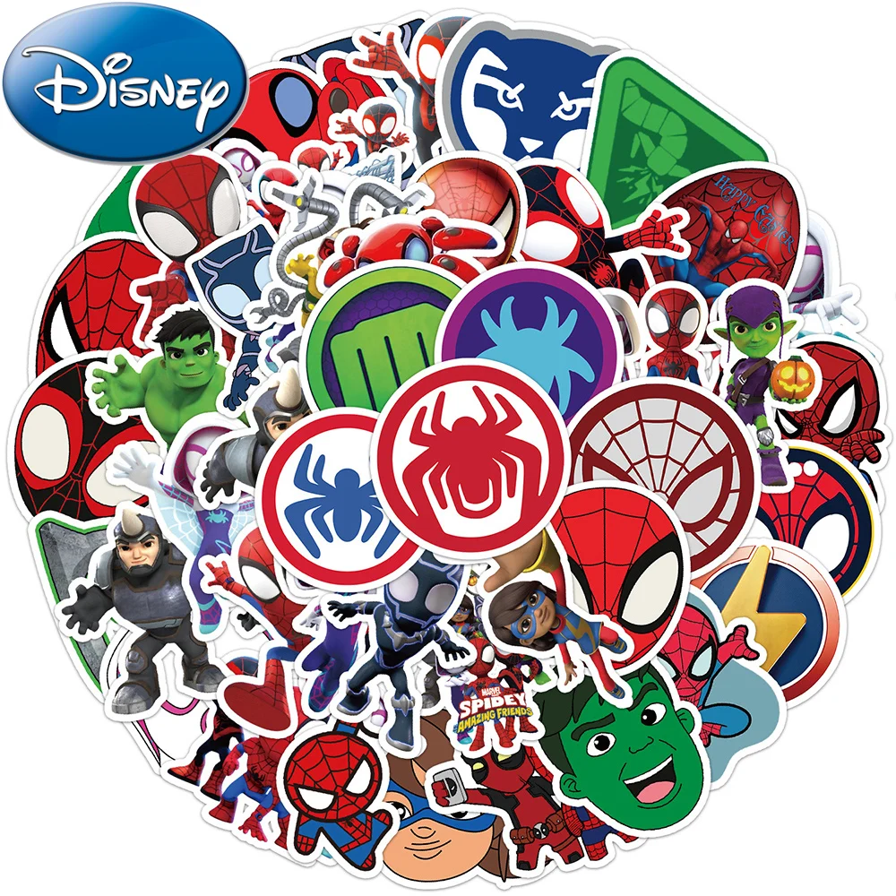 

10/30/50pcs Disney Anime Spider-Man and His Amazing Friends Stickers Cartoon Sticker Phone Skateboard Diary Cool Graffiti Decals