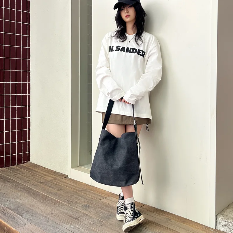 Casual Canvas Bucket Bag NEW Large Capacity Commuting Shoulder Bags For Women Designer Crossbody Bag 2025 Handbag Shopper Purse