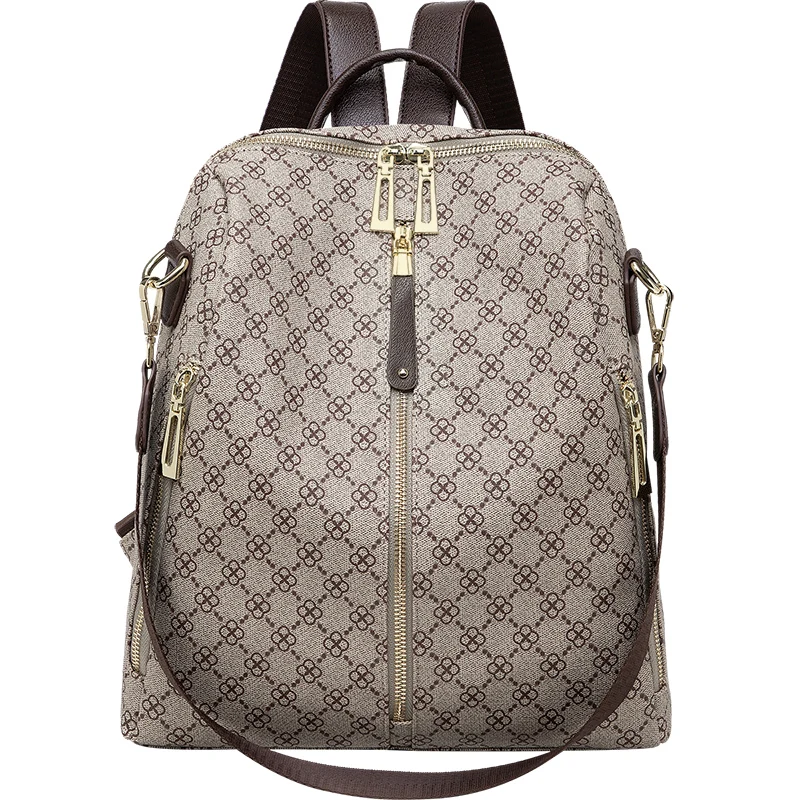 Fashion floral print women backpack pu leather classic design shoulder backpack for teen girls and college student