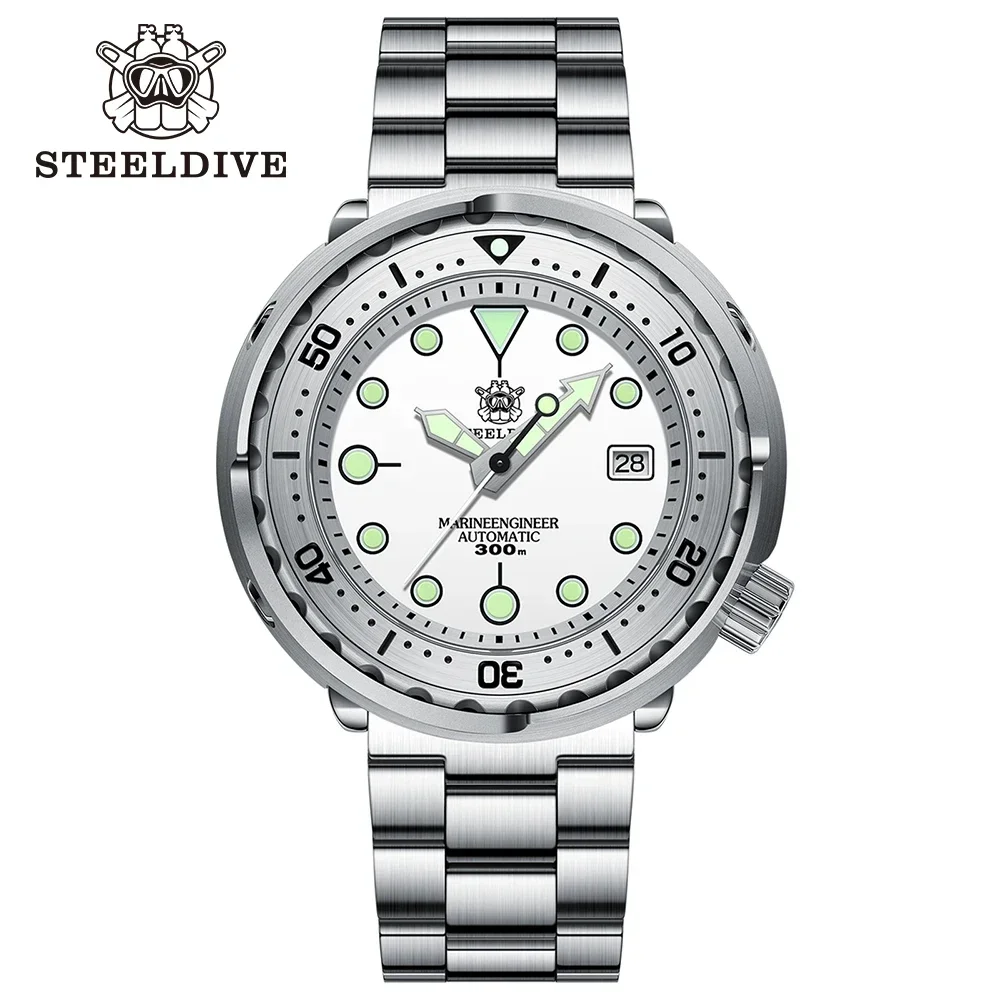STEELDIVE SD1986 Новое поступление NH35 автоматические мужские часы для дайвинга Reloj 47,5 мм стальной БЕЗЕЛЬ вставка супер зеленый светящийся 300 м водонепроницаемый