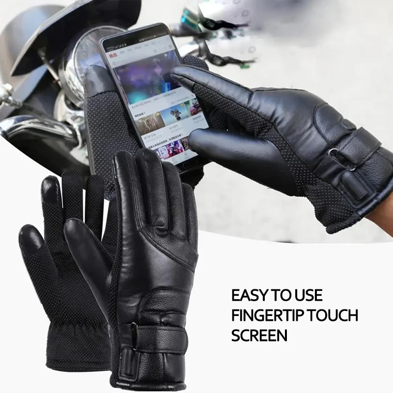 1 Pair USB Rechargeable Heated Hand Warmer Gloves Winter Warm Gloves Touch Screen Motorcycle Cycling Outdoor Hiking Gloves 2