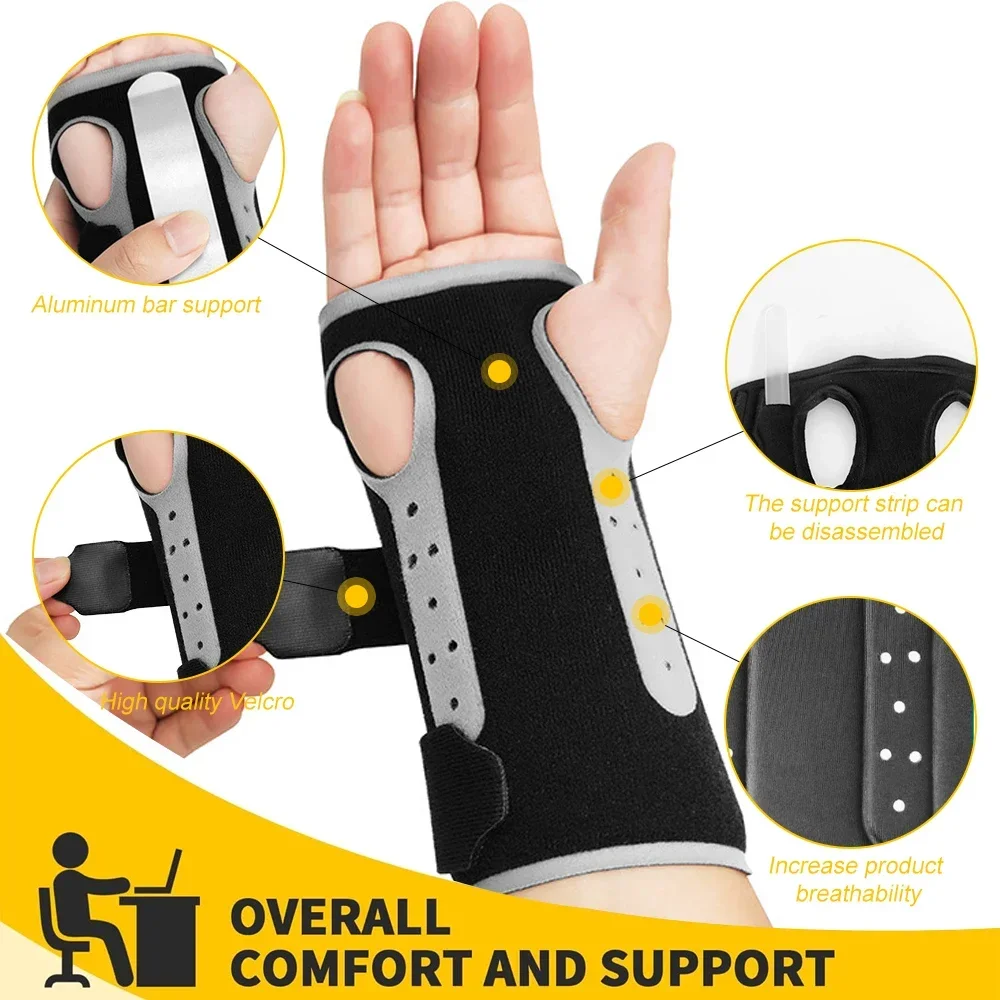 1Pcs Wrist Support Professional Splint Wrist Brace Protector Band Arthritis Carpal Tunnel Hand Sprain Tendinitis Wristband 3