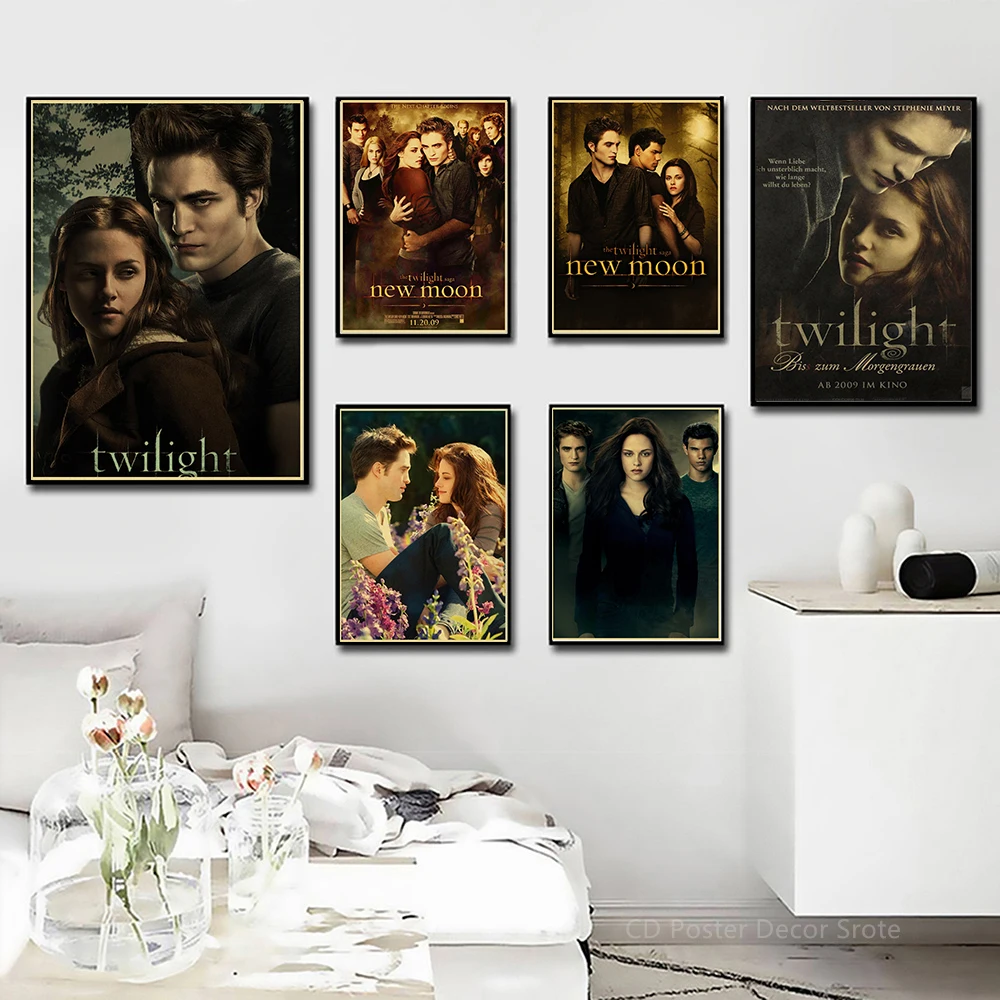 Filme crepúsculo cartaz edward bella retro papel kraft imprime imagem diy  filme vintage quarto casa bar café arte decoração da parede pintura -  AliExpress, image size:1000x1000