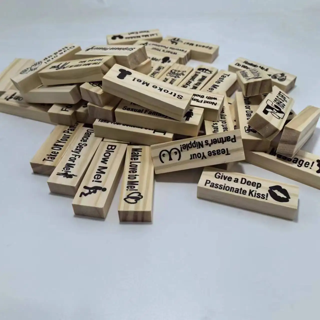 Sex Block Game For Adults Sex Toys Valentine Tumbling Tower Stacking Games Wooden Block For Couples Erotica Party SM 48Pcs Sex Party Toys Erotic Sex Toy Sex Card Game Stacking Blocks Game