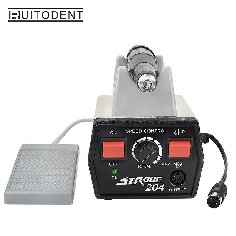 Strong 204+102L Mikromotor-Polierer – 65W, 0–40.000 U/min, Rechts-/Linkslauf, Kompakt