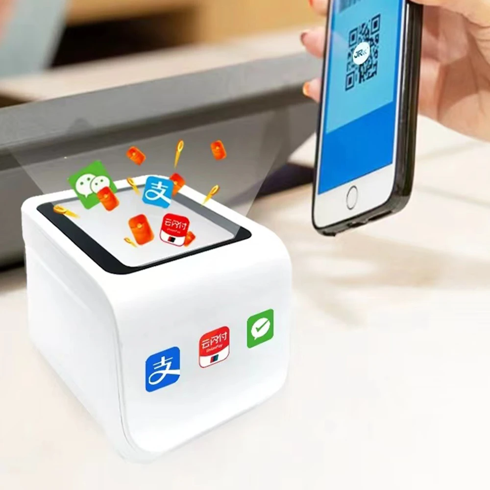 P20 QR Desktop Barcode Scanner Mobile Payment Code Scanning Box Auto-Sensor USB Wired Bar Code Reader for Supermarket