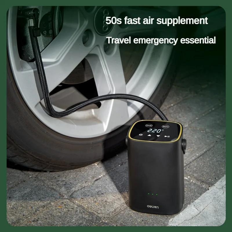 deli Smart Portable Air Compressor Electric Wireless LED Tyres Inflatable Air  Pump Rechargeable Inflator For Car Bike Tyres - AliExpress