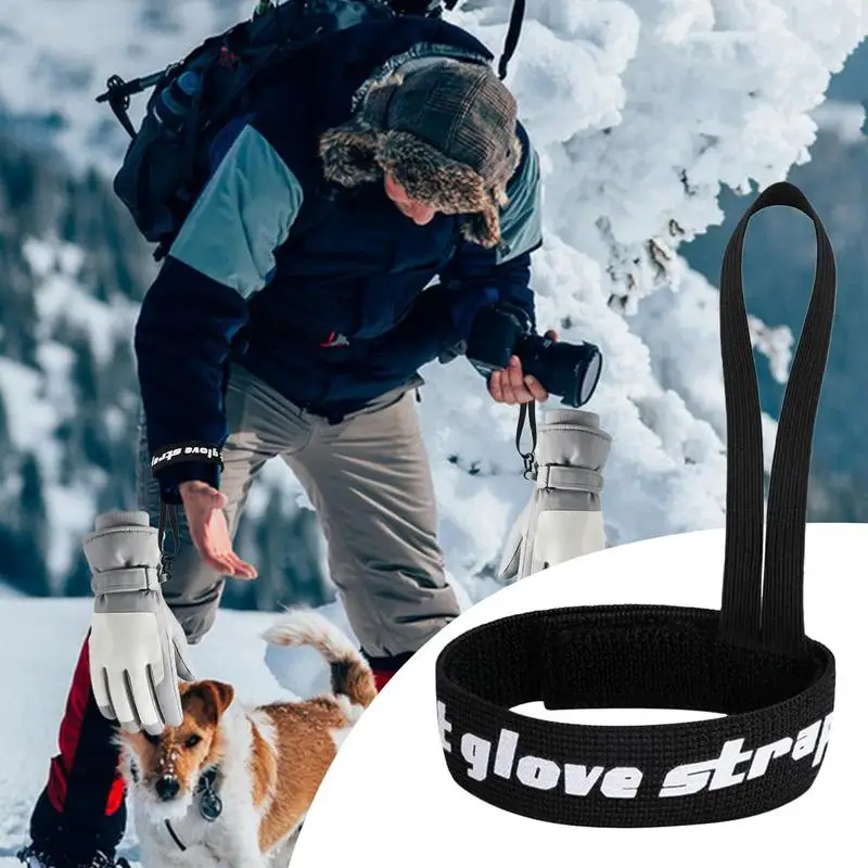 4x Ski Glove Wrist Strap Glove Holder Sport Strap Elastic Wrist Leashs For Snowboard Ski Mountaineering Outdoor Sports