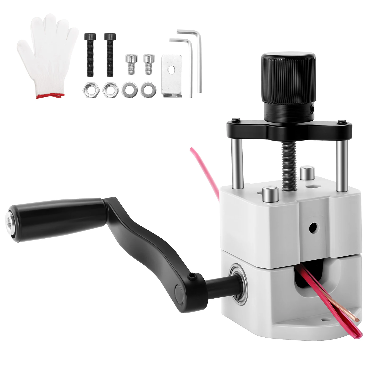 SucceBuy Machine à dénuder les fils manuelle 0,06-1 pouces, dénudeur de cuivre Portable, manivelle/perceuse alimentée pour le recyclage des déchets de cuivre