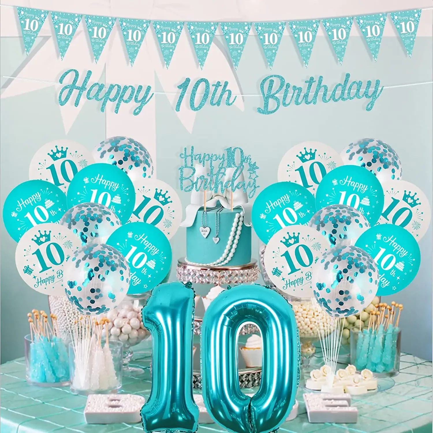 Kit De Décoration Pour 10E Anniversaire Pour Fille Et Garçon