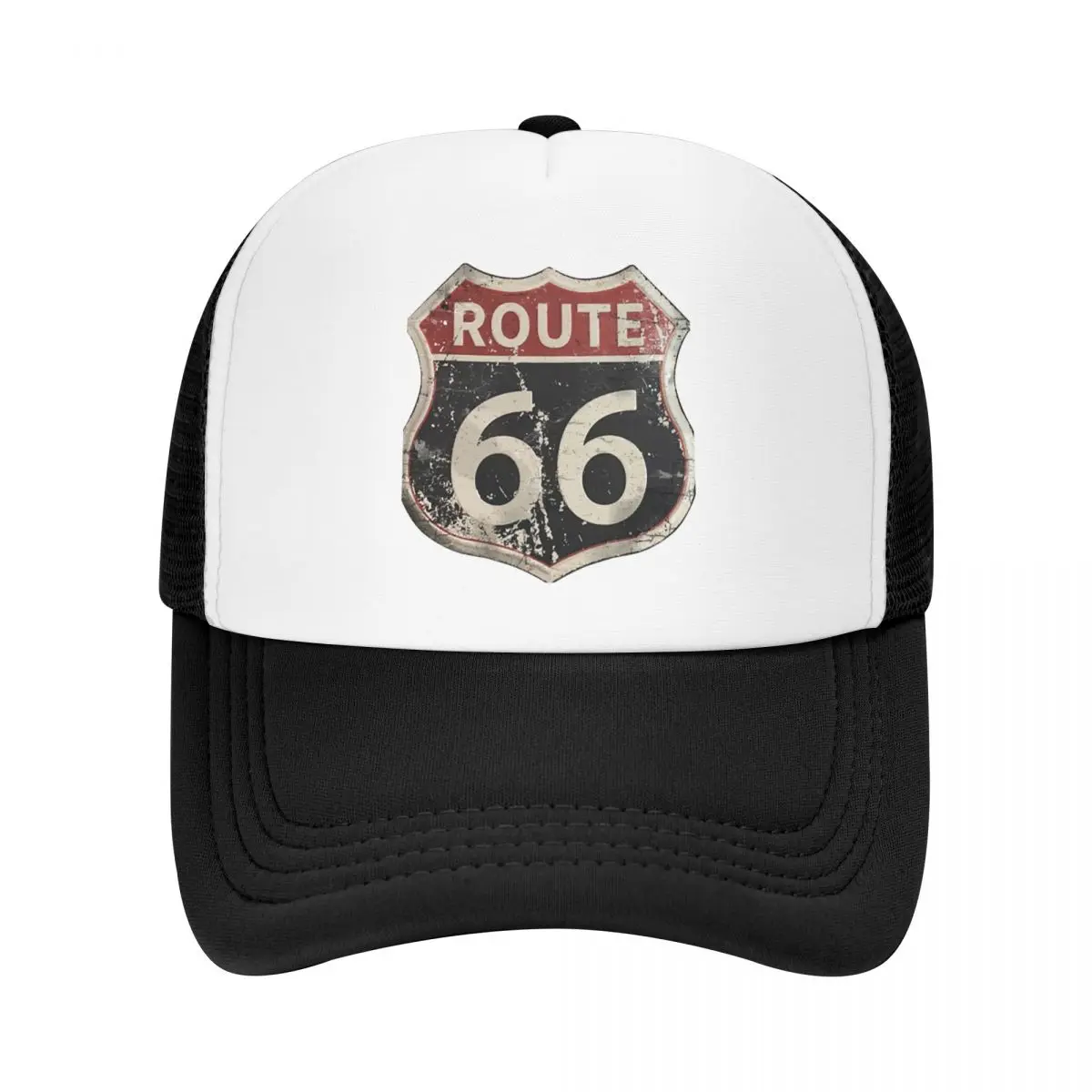 

Route 66 Vintage Sign Mesh Baseball Caps Men Women Hip-Hop Sun Hat Dad Hat Breathable Polyester Racing Cap Summer Trucker Hat