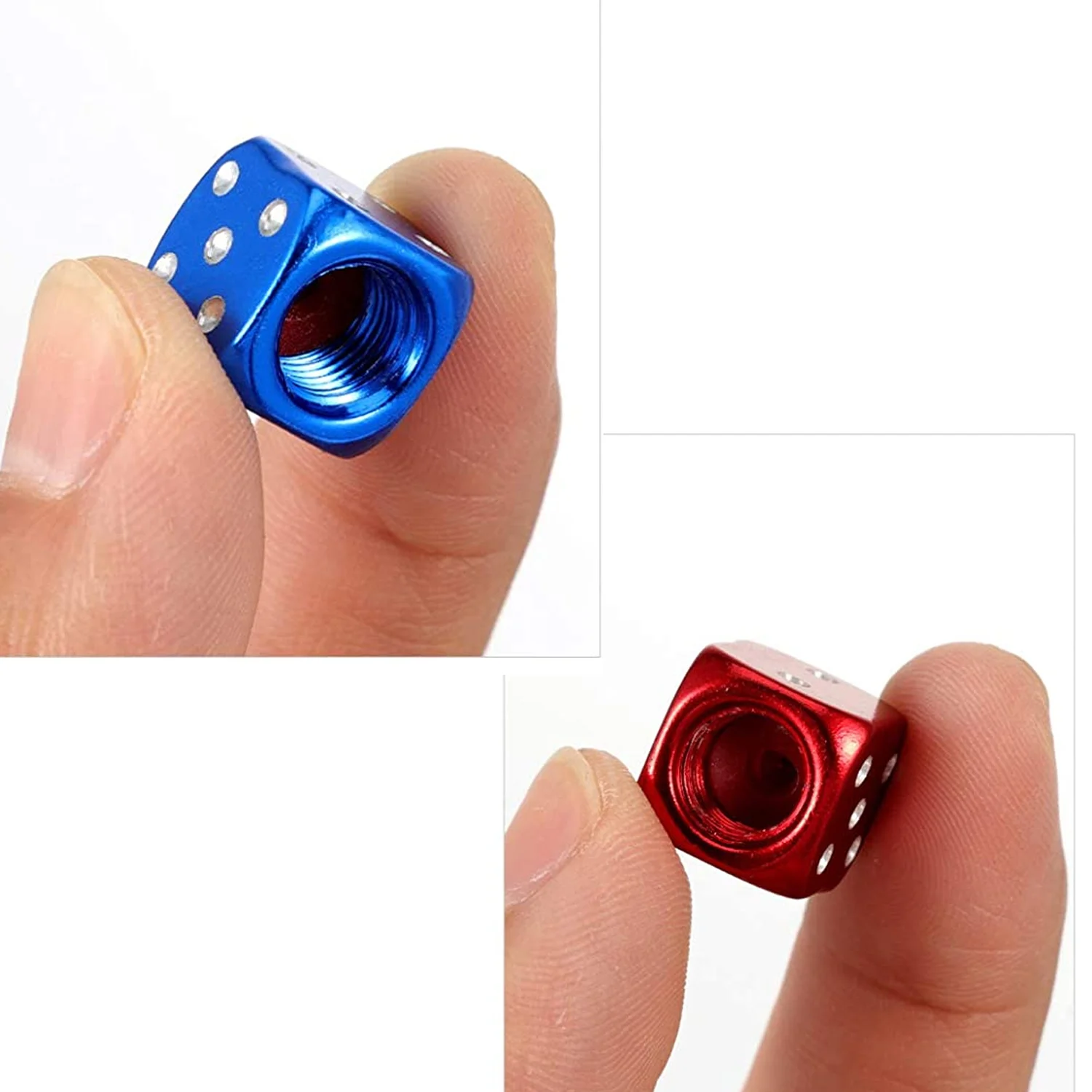 Tire Valve Caps 4Pcs Dice Style For Cars Motorcycles Bicycle