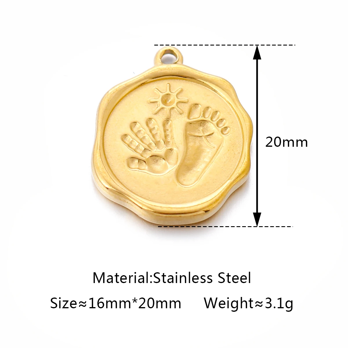 3PC Edelstahl Nette Baby Fußabdruck Handabdruck Charms eltern-kind-Anhänger DIY Handgemachte Herstellung Halskette Schmuck Für Mama geschenke – Detail 2