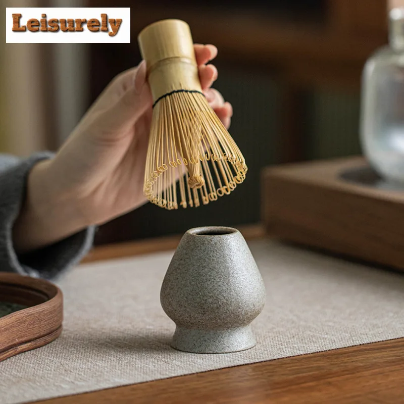 Kiln Fambe Coarse Pottery Matcha Bowl Whisks Standing Bowls Tea Ceremony Accessories Equipment Tea Set Craft Supplies Ornaments