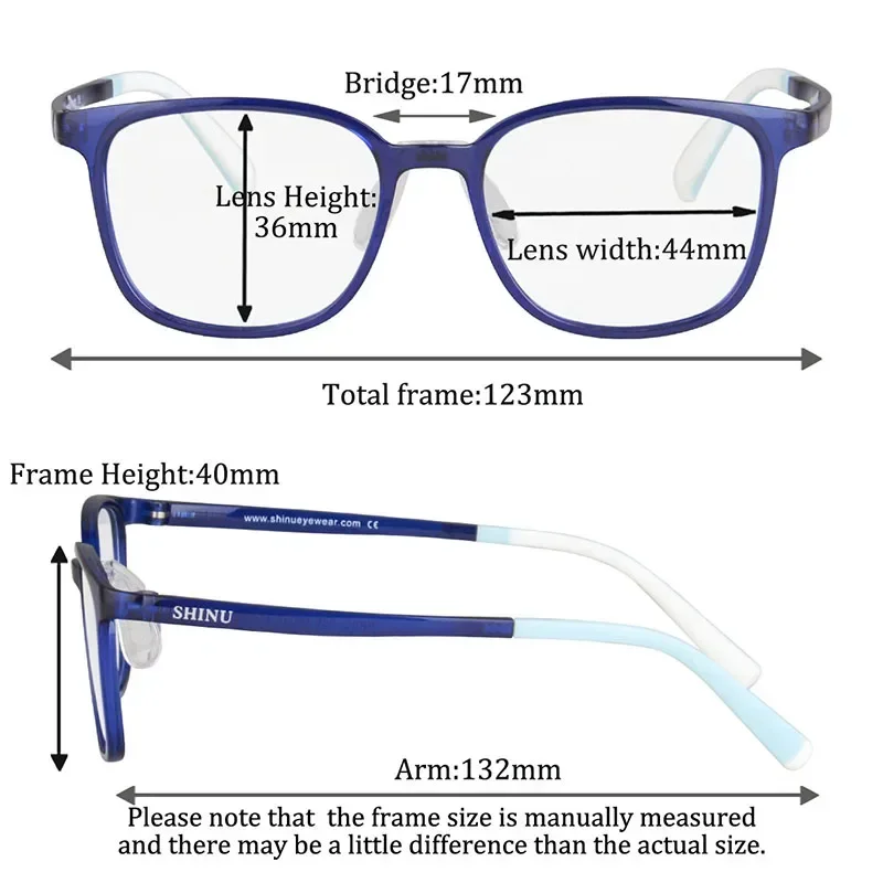 SHINU Children's Glasses Ppsu Plastic Eyeglasses Blue Light Blocking Computer Lenses Kids Pink Glasses Frame No Diopter