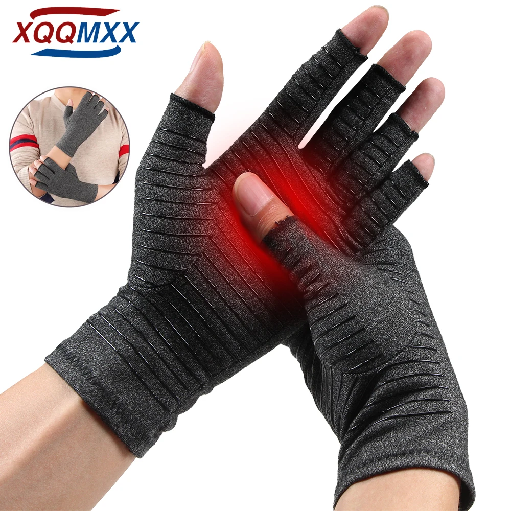 

XQQMXX 1Pair Compression Arthritis Gloves Wrist Support Cotton Joint Pain Relief Hand Brace Women Men Therapy Wristband