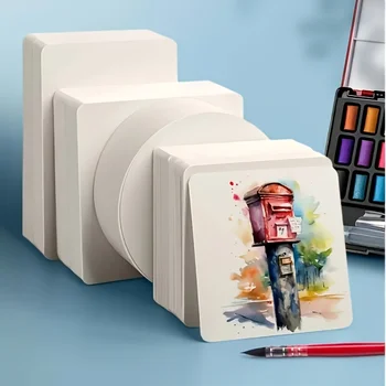 50 pezzi/confezione, carta per acquerello premium da 300 g/m², texture di alta qualità, perfetta per la pittura professionale, carta spessa per disegno e schizzi