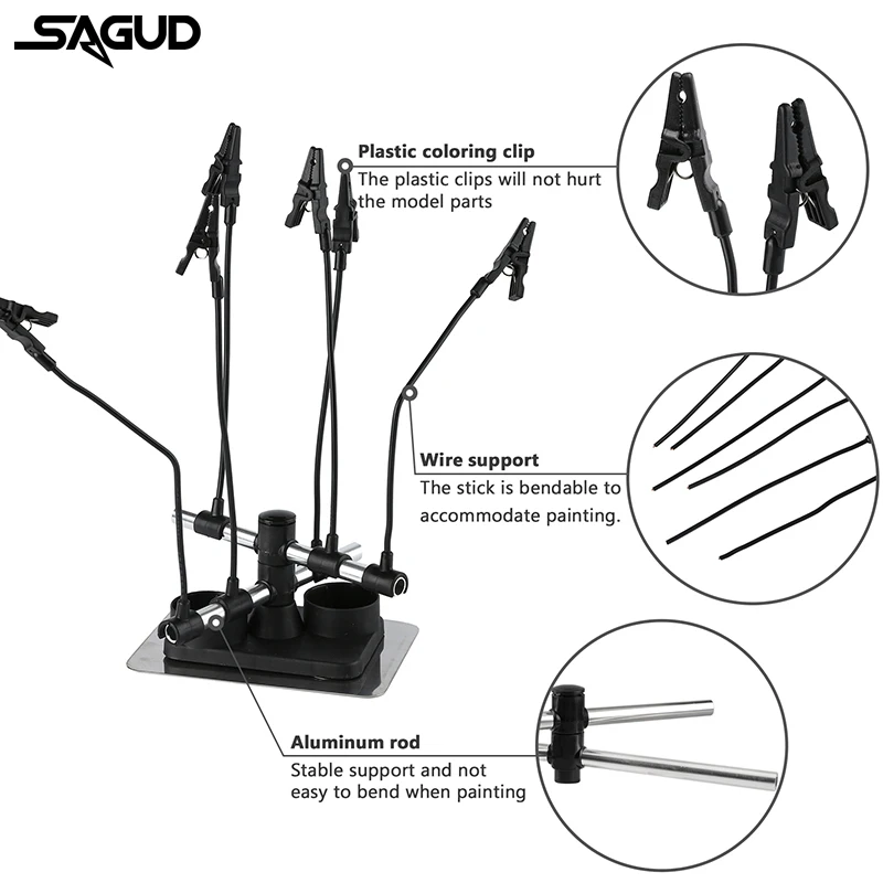 SAGUD Airbrush Holder Accessories Portable Plastic Airbrush Stand