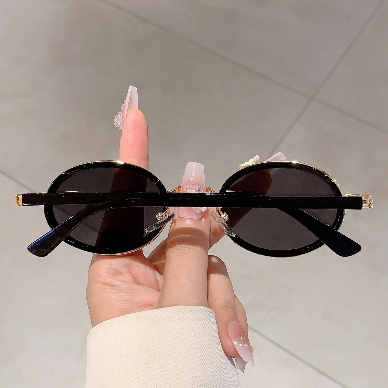 KAMMPT Vintage Oval Trends Shades Damenmode Markendekor Sonnenbrille Neu in Damen Leoparden-Sonnenbrille für Strandreisen – Detail 5
