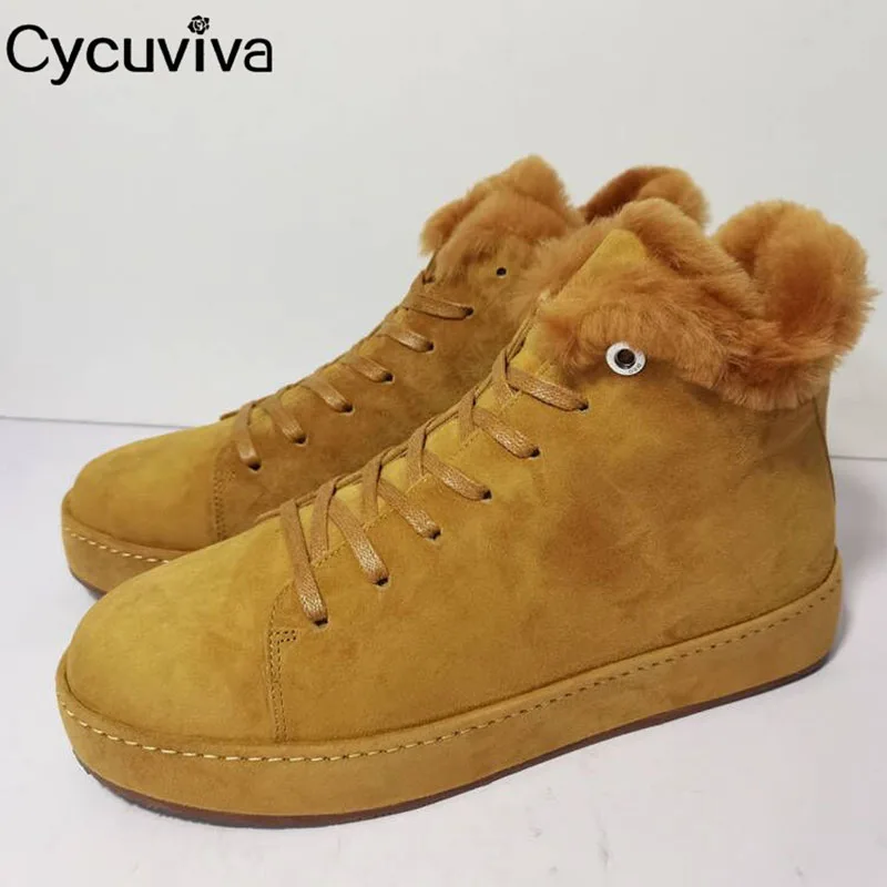 

Hot Selling Wool Women's Shoes Flat Platform Sneakers Candy Color Winter Casual Loafers Unisex Lace Up Mules Women Fur Shoes