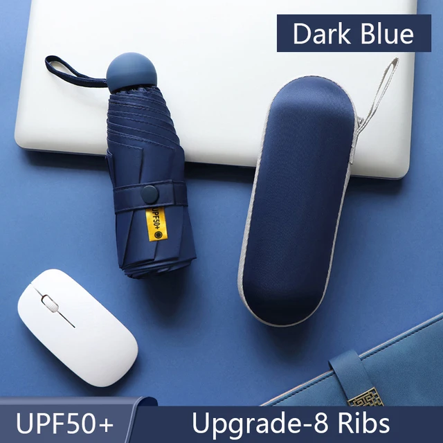 

8 Rib Mini Sun Umbrella Portable Pocket Capsule Umbrella Sunscreen UV Protection Folding Umbrella Parasol with Box