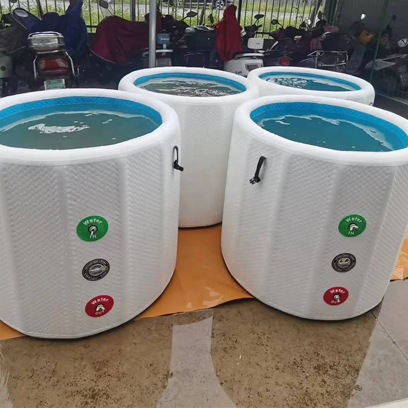 Portable Small Round Ice Bath Tubs Drop Stitch Inflatable Ice Tub